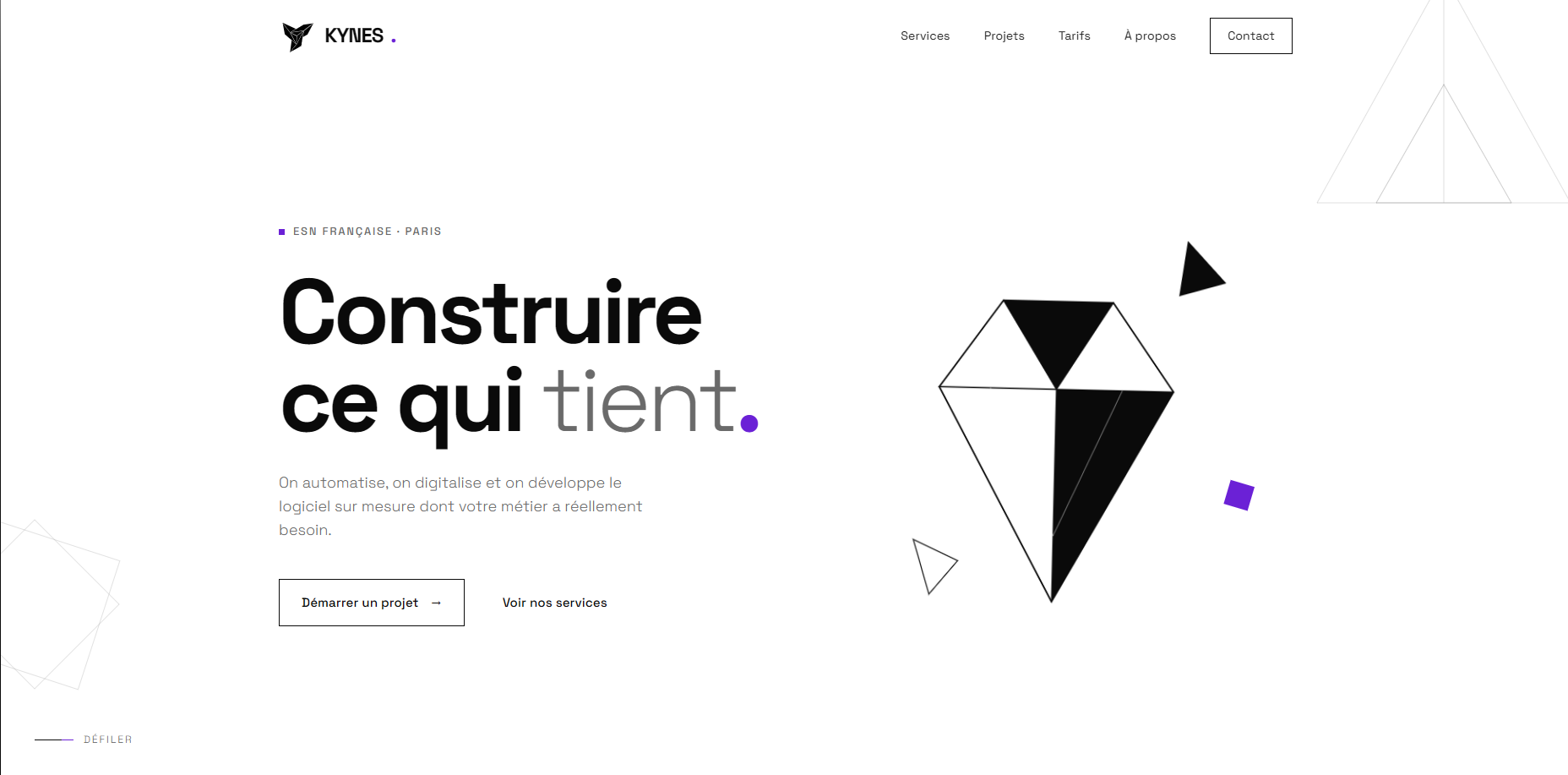 Aperçu du projet Site vitrine Kynes